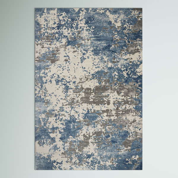 17 Stories Blue/Gray/Cream Rug & Reviews Wayfair